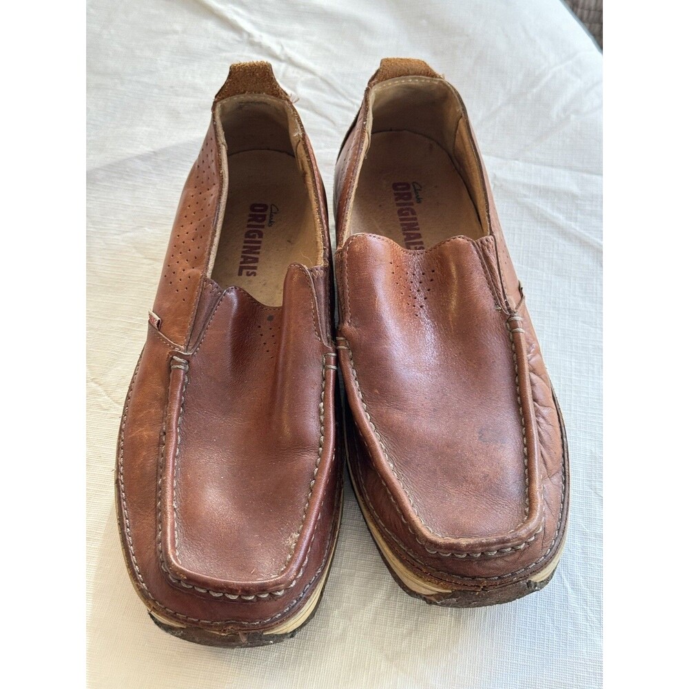 Clarks Originals Men's Brown Leather Casual Slip-On Shoe,  77976 US Size 11M